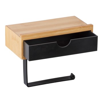 WENKO 24754100 - Держатель для туалетной бумаги BAMBUSA 18,5x14 см коричневый/чёрный