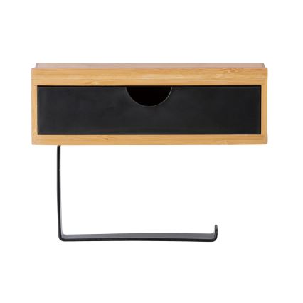 WENKO 24754100 - Держатель для туалетной бумаги BAMBUSA 18,5x14 см коричневый/чёрный