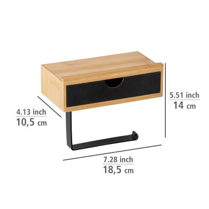 WENKO 24754100 - Держатель для туалетной бумаги BAMBUSA 18,5x14 см коричневый/чёрный