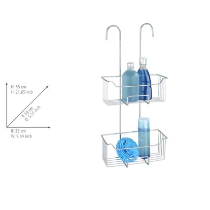 WENKO 24758100 - Поличка для душу MILO 25x55 см срібляста/прозора