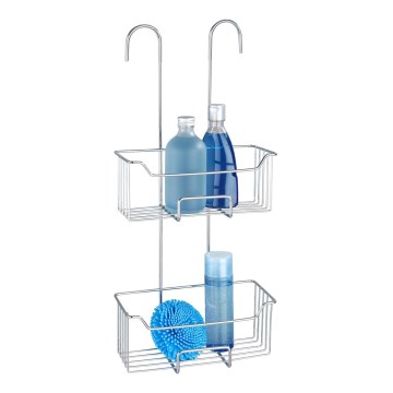 WENKO 24758100 - Поличка для душу MILO 25x55 см срібляста/прозора