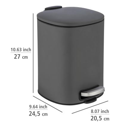 WENKO 24780100 - Корзина ALASSIO 20,5x27 cm серая/чёрная