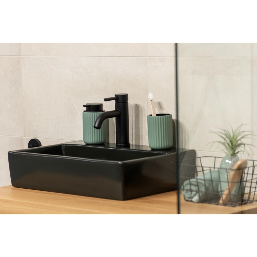 WENKO 24807100 - Дозатор для мила BELLUNO 8x13,5 см зелений/чорний