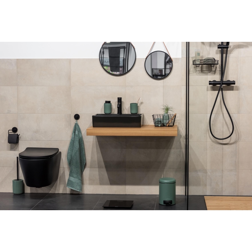 WENKO 24807100 - Дозатор для мыла BELLUNO 8x13,5 см зелёный/чёрный