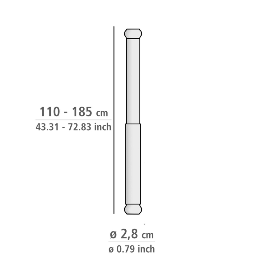 WENKO 24888100 - Душова штанга LUZ 185x2,8 cm нержавіюча сталь/полірований хром