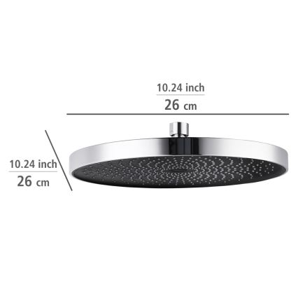 WENKO 24910100 - Душевая лейка SOFTWATER 26x26 см, глянцевый хром/черный