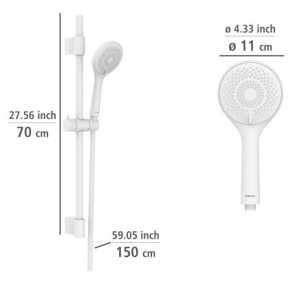 WENKO 24916100 - Душевой комплект WATERSAVING SYSTEM 70 см белый