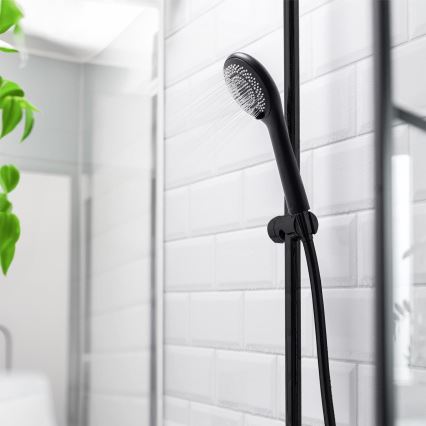 WENKO 24924100 - Душевая лейка WATERSAVING SYSTEM 11x11 cm черная