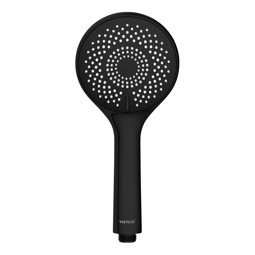 WENKO 24924100 - Душевая лейка WATERSAVING SYSTEM 11x11 cm черная