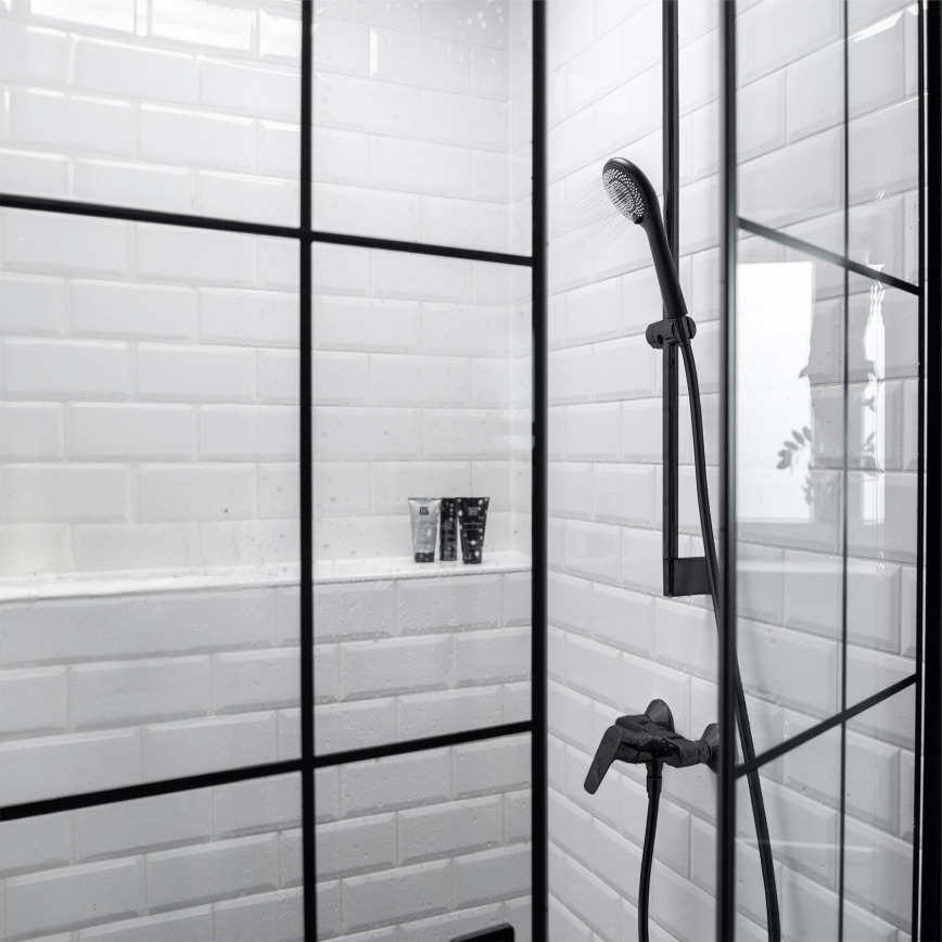 WENKO 24924100 - Душевая лейка WATERSAVING SYSTEM 11x11 cm черная