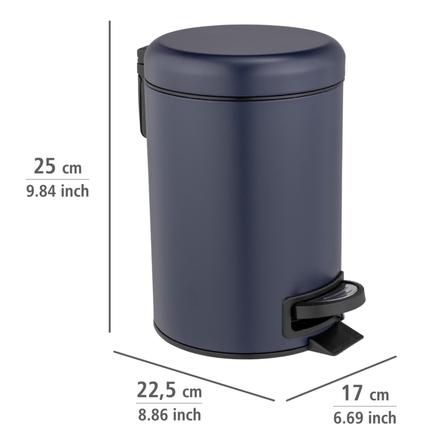 WENKO 25153100 - Кошик для сміття LEMAN 17x25 см синій/чорний