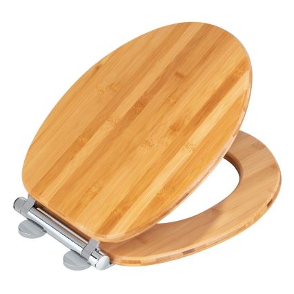 WENKO 25224100 - сиденье для унитаза BAMBOUSA 34,5x40,5 см коричневое/серебристое