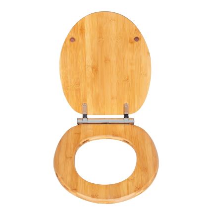 WENKO 25224100 - сиденье для унитаза BAMBOUSA 34,5x40,5 см коричневое/серебристое