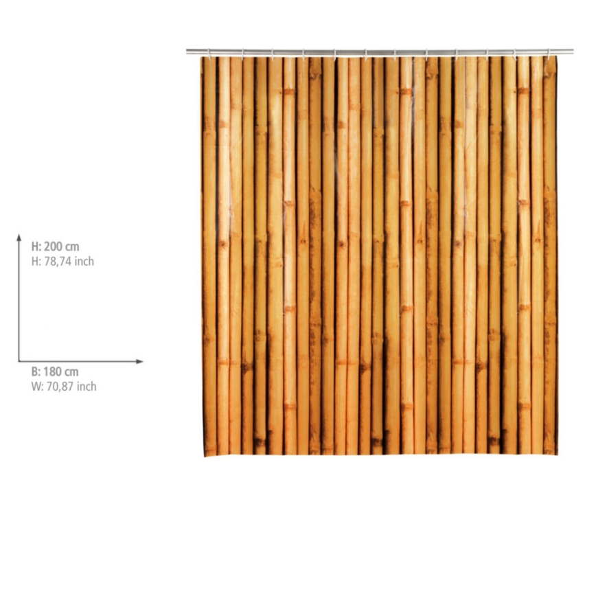 WENKO 25233100 - Душова шторка BAMBUSA 180x200 cm коричнева