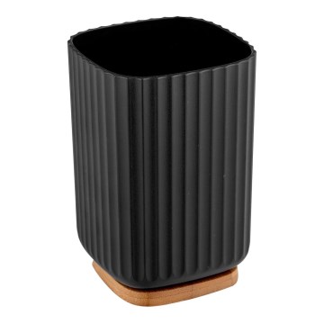 WENKO 25297100 - Стакан для зубної щітки ROTELLO 8,5x11 cm чорний/коричневий
