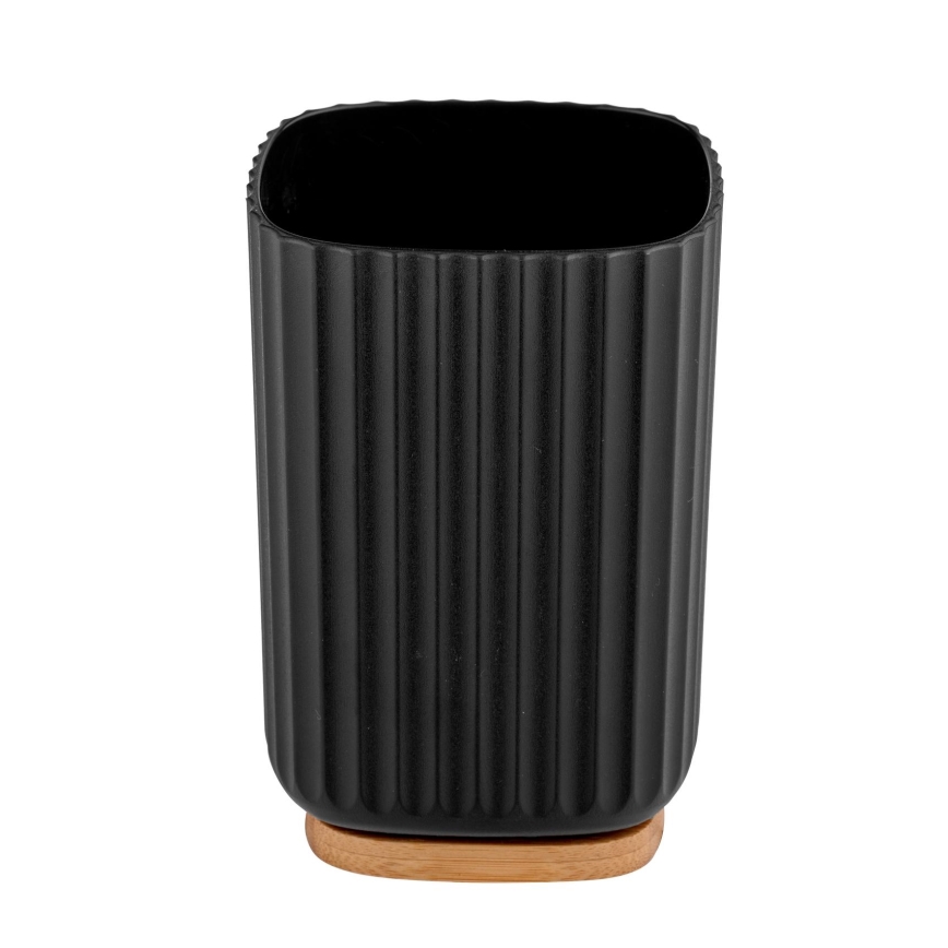 WENKO 25297100 - Стакан для зубної щітки ROTELLO 8,5x11 cm чорний/коричневий