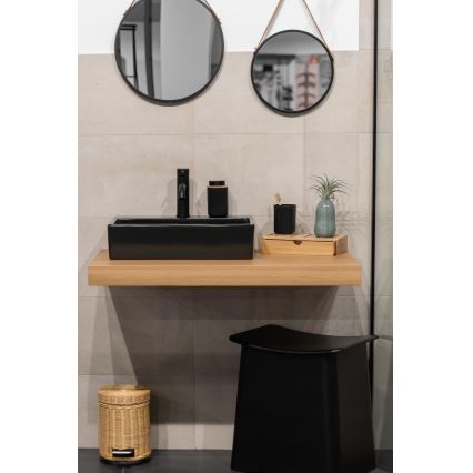 WENKO 25297100 - Стакан для зубных щеток ROTELLO 8,5x11 cm черный/коричневый