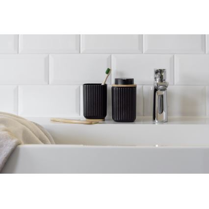 WENKO 25297100 - Стакан для зубных щеток ROTELLO 8,5x11 cm черный/коричневый