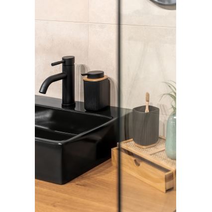 WENKO 25297100 - Стакан для зубных щеток ROTELLO 8,5x11 cm черный/коричневый