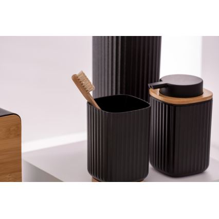 WENKO 25297100 - Стакан для зубных щеток ROTELLO 8,5x11 cm черный/коричневый
