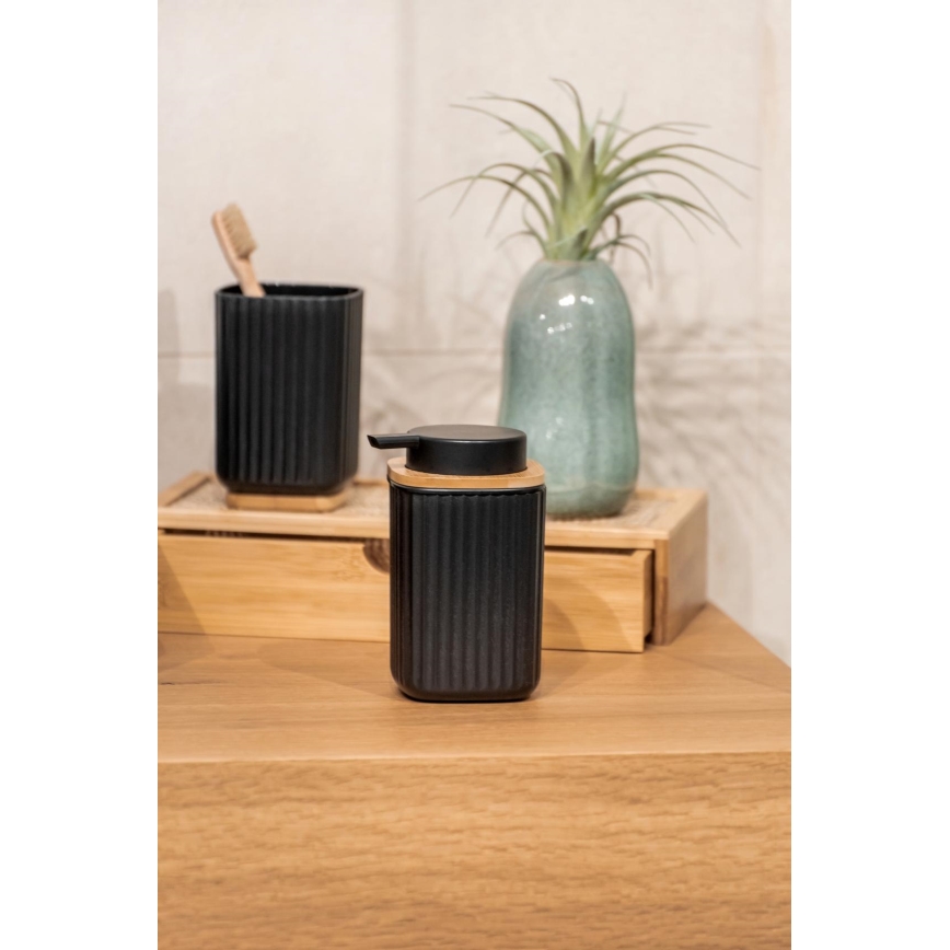 WENKO 25297100 - Стакан для зубных щеток ROTELLO 8,5x11 cm черный/коричневый