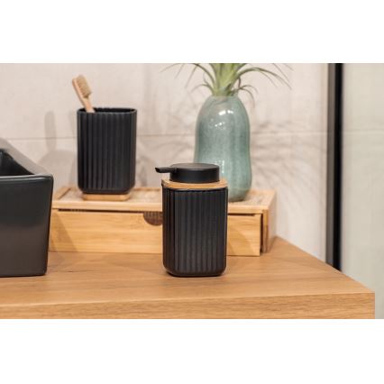 WENKO 25298100 - Дозатор для мила ROTELLO 8,9x12,7 cm чорний/коричневий