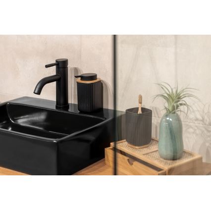 WENKO 25298100 - Дозатор для мила ROTELLO 8,9x12,7 cm чорний/коричневий