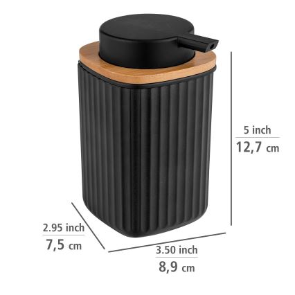 WENKO 25298100 - Дозатор для мила ROTELLO 8,9x12,7 cm чорний/коричневий