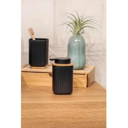WENKO 25298100 - Дозатор для мила ROTELLO 8,9x12,7 cm чорний/коричневий