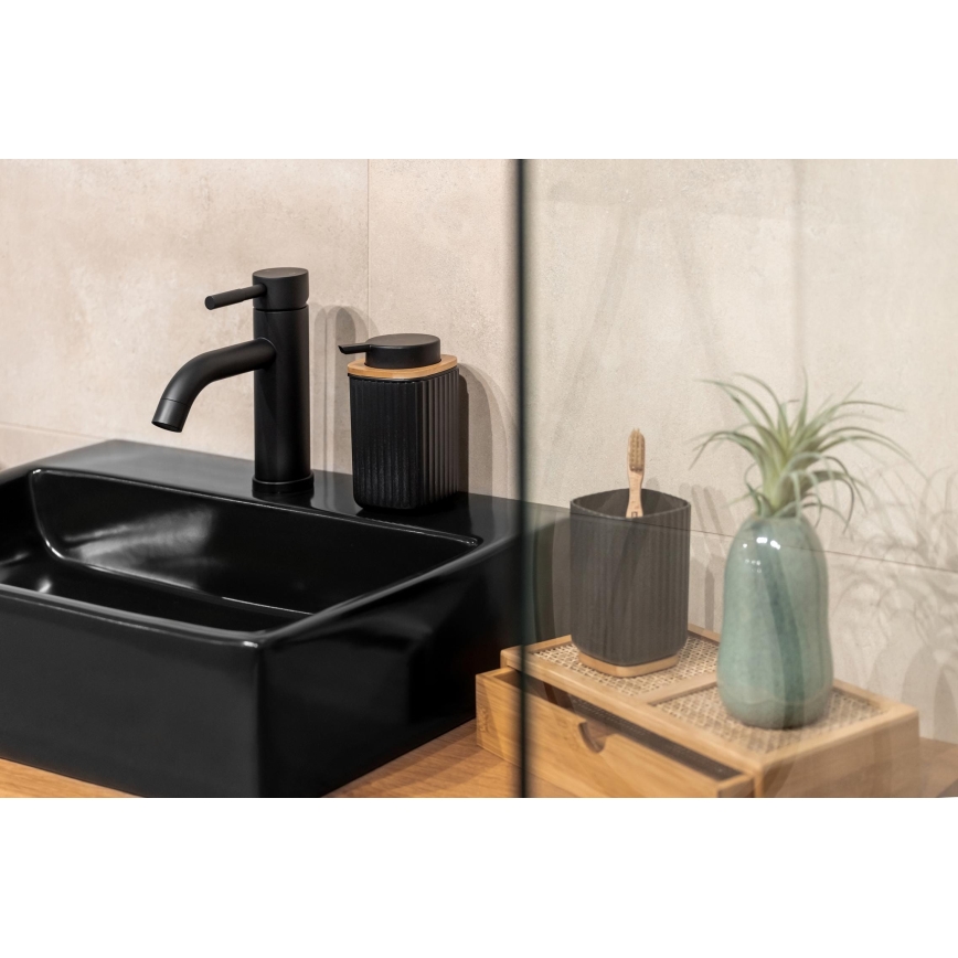 WENKO 25298100 - Дозатор для мыла ROTELLO 8,9x12,7 cm черный/коричневый