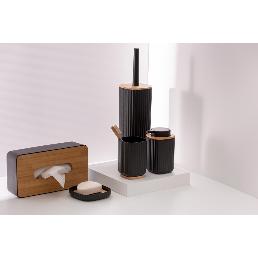 WENKO 25304100 - набір для унітазу ROTELLO 10x36 см чорний/коричневий