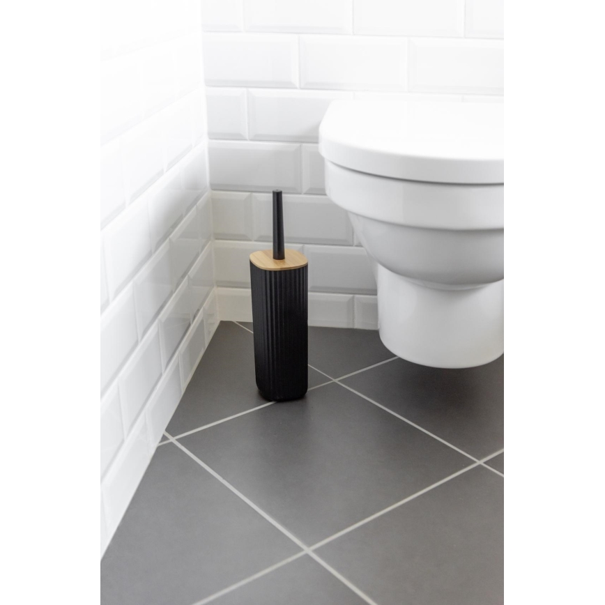 WENKO 25304100 - комплект для унитаза ROTELLO 10x36 см черный/коричневый