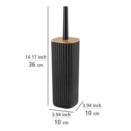 WENKO 25304100 - комплект для унитаза ROTELLO 10x36 см черный/коричневый