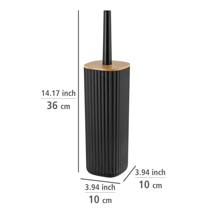 WENKO 25304100 - комплект для унитаза ROTELLO 10x36 см черный/коричневый