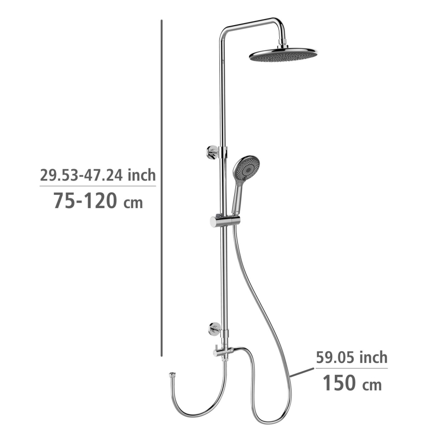 WENKO 25310100 - Душовий комплект WATERSAVING SYSTEM нержавіюча сталь/глянцевий хром