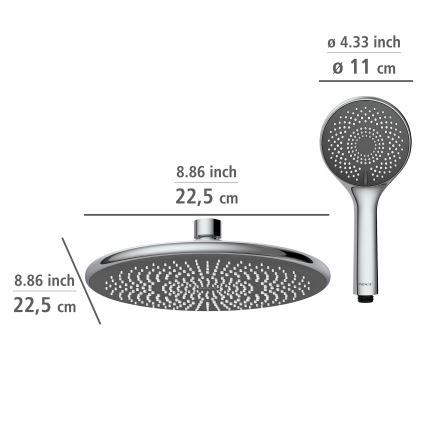 WENKO 25310100 - Душовий комплект WATERSAVING SYSTEM нержавіюча сталь/глянцевий хром