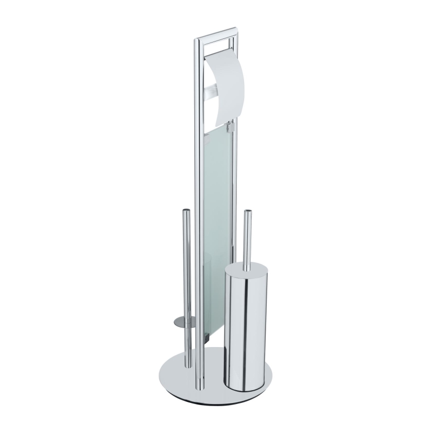 WENKO 25384100 - комплект для туалета SULMONA 25x76 cm серебристый/черный