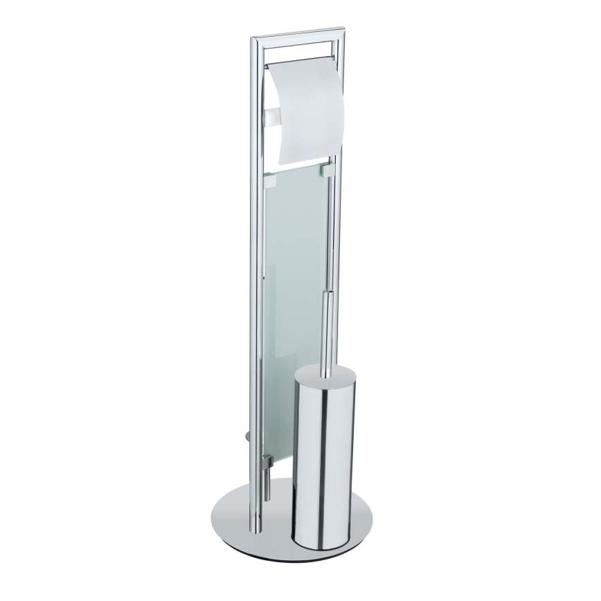 WENKO 25384100 - комплект для туалета SULMONA 25x76 cm серебристый/черный
