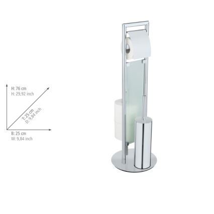WENKO 25384100 - комплект для WC SULMONA 25x76 cm сріблястий/чорний