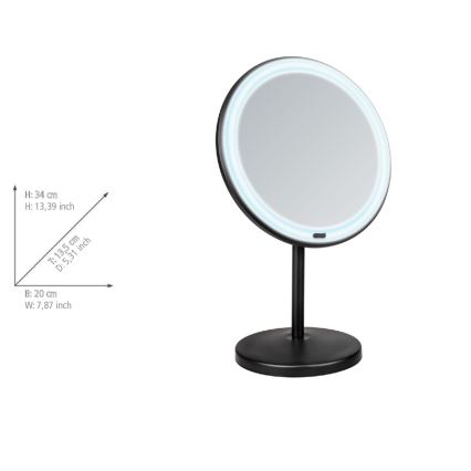 WENKO 25523100 - Зеркало ONNO 20x34 см черное