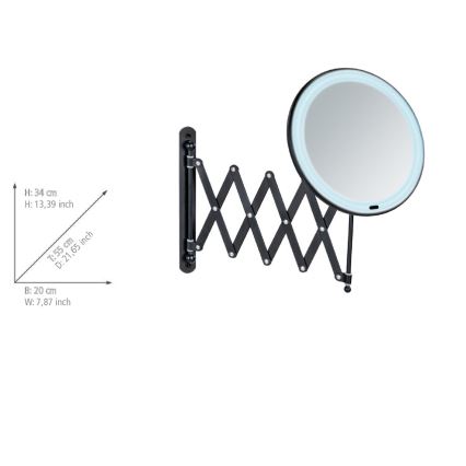 WENKO 25524100 - Дзеркало BARONA 20x34 cm чорне