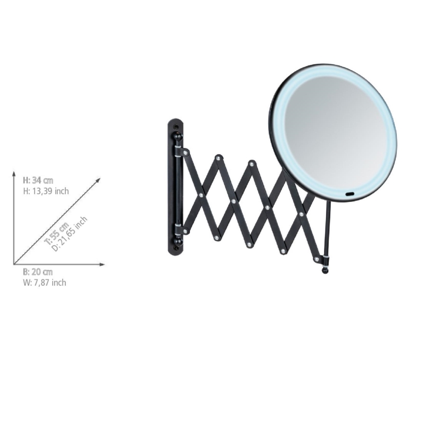 WENKO 25524100 - Зеркало BARONA 20×34 см чёрное