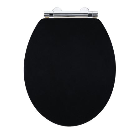 WENKO 25772100 - Сидіння для унітазу BAMBUZA 37x44 см чорне/коричневе/глянцевий хром
