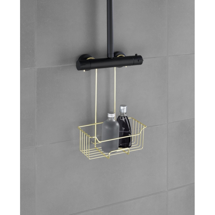 WENKO 25937100 - Душовий кошик MILO 25x36 см нержавіюча сталь/золоте покриття/прозорий