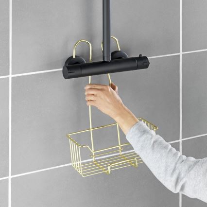 WENKO 25937100 - Душовий кошик MILO 25x36 см нержавіюча сталь/золоте покриття/прозорий