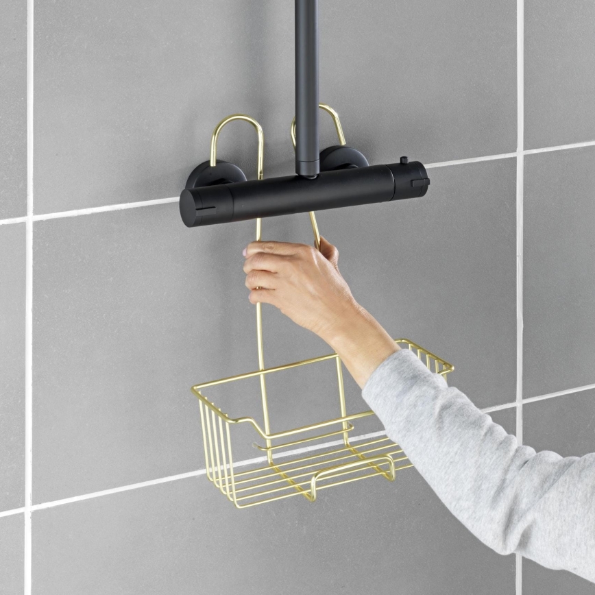 WENKO 25937100 - Душовий кошик MILO 25x36 см нержавіюча сталь/золоте покриття/прозорий