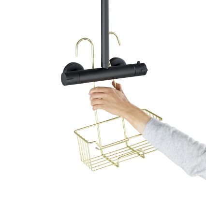 WENKO 25937100 - Душовий кошик MILO 25x36 см нержавіюча сталь/золоте покриття/прозорий