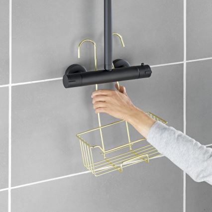 WENKO 25937100 - Душовий кошик MILO 25x36 см нержавіюча сталь/золоте покриття/прозорий