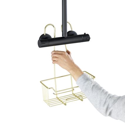 WENKO 25937100 - Душовий кошик MILO 25x36 см нержавіюча сталь/золоте покриття/прозорий