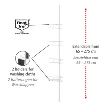 WENKO 26015100 - Кутова полиця DOLCEDO 31x230 cm нержавіюча сталь/білий